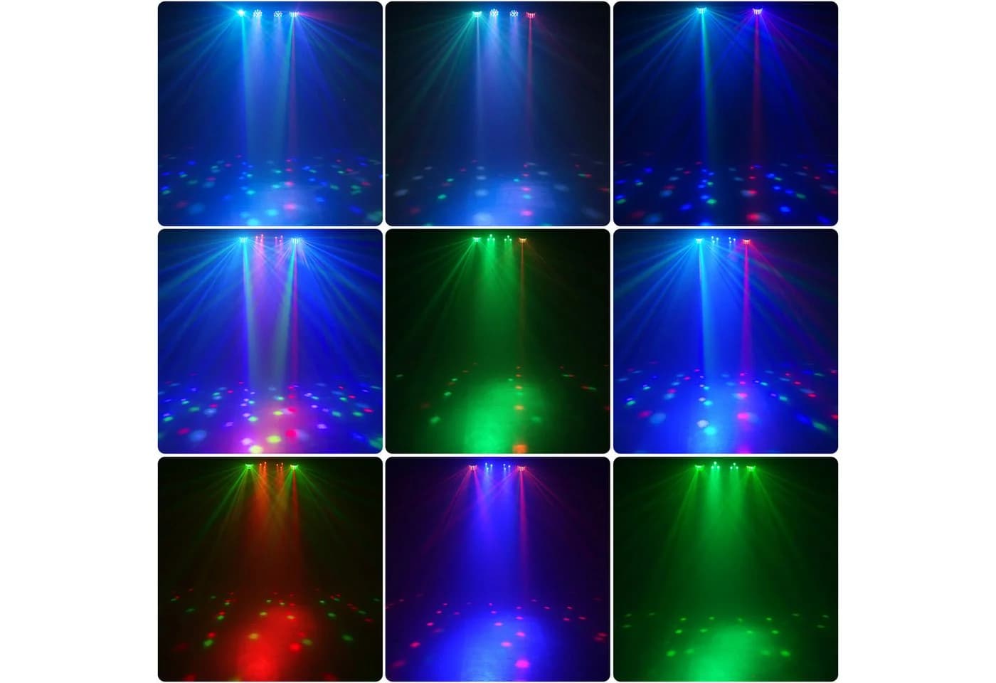 ZonQoonz Discolicht 60W LED-Lichtshow-Set Schwarz mit Halterung und Tragetasche