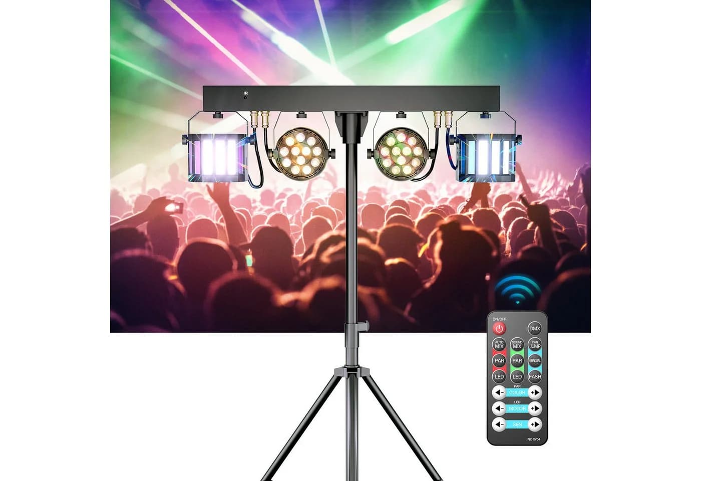 ZonQoonz Discolicht 60W LED-Lichtshow-Set Schwarz mit Halterung und Tragetasche - Bild 2