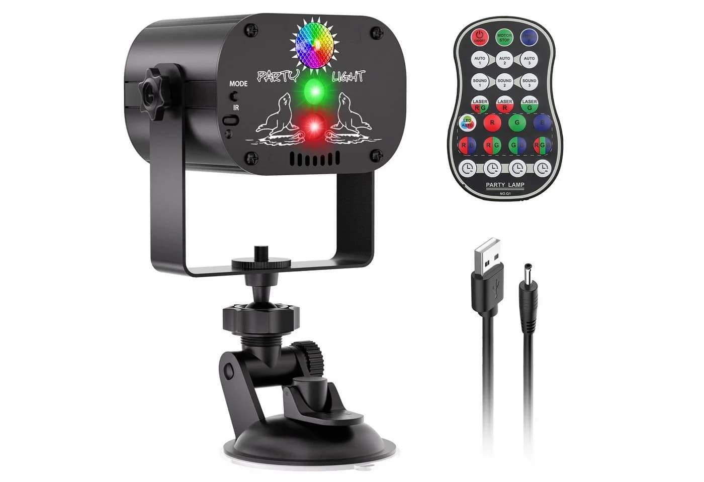 ZonQoonz DJ-Disco-Partybeleuchtung RGB-LED-Laserlicht Soundaktivierung - Bild 2