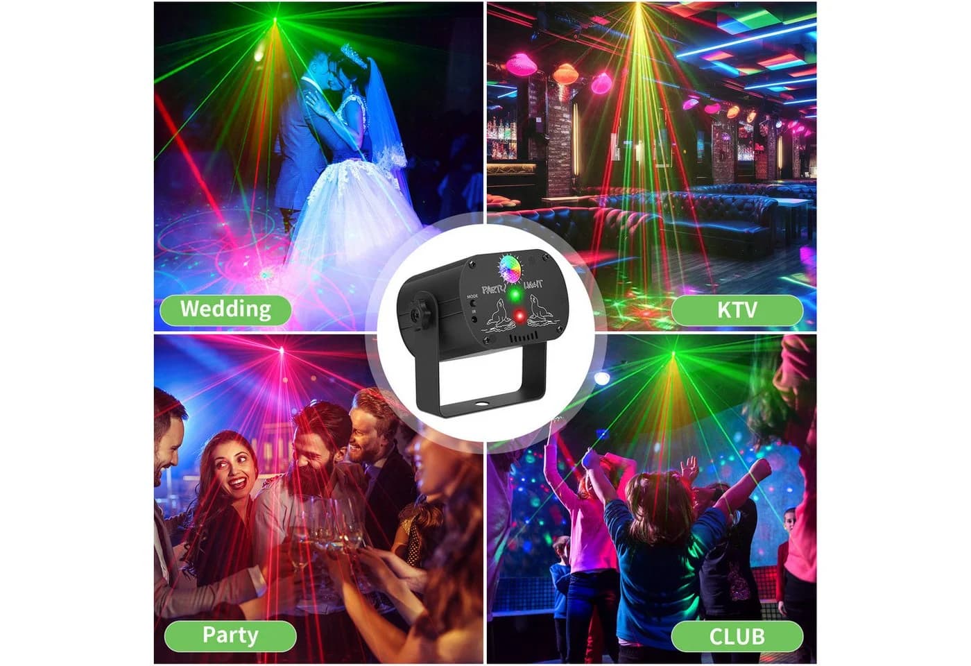 ZonQoonz Discolicht DJ-Disco-Partybeleuchtung RGB-LED-Laserlicht