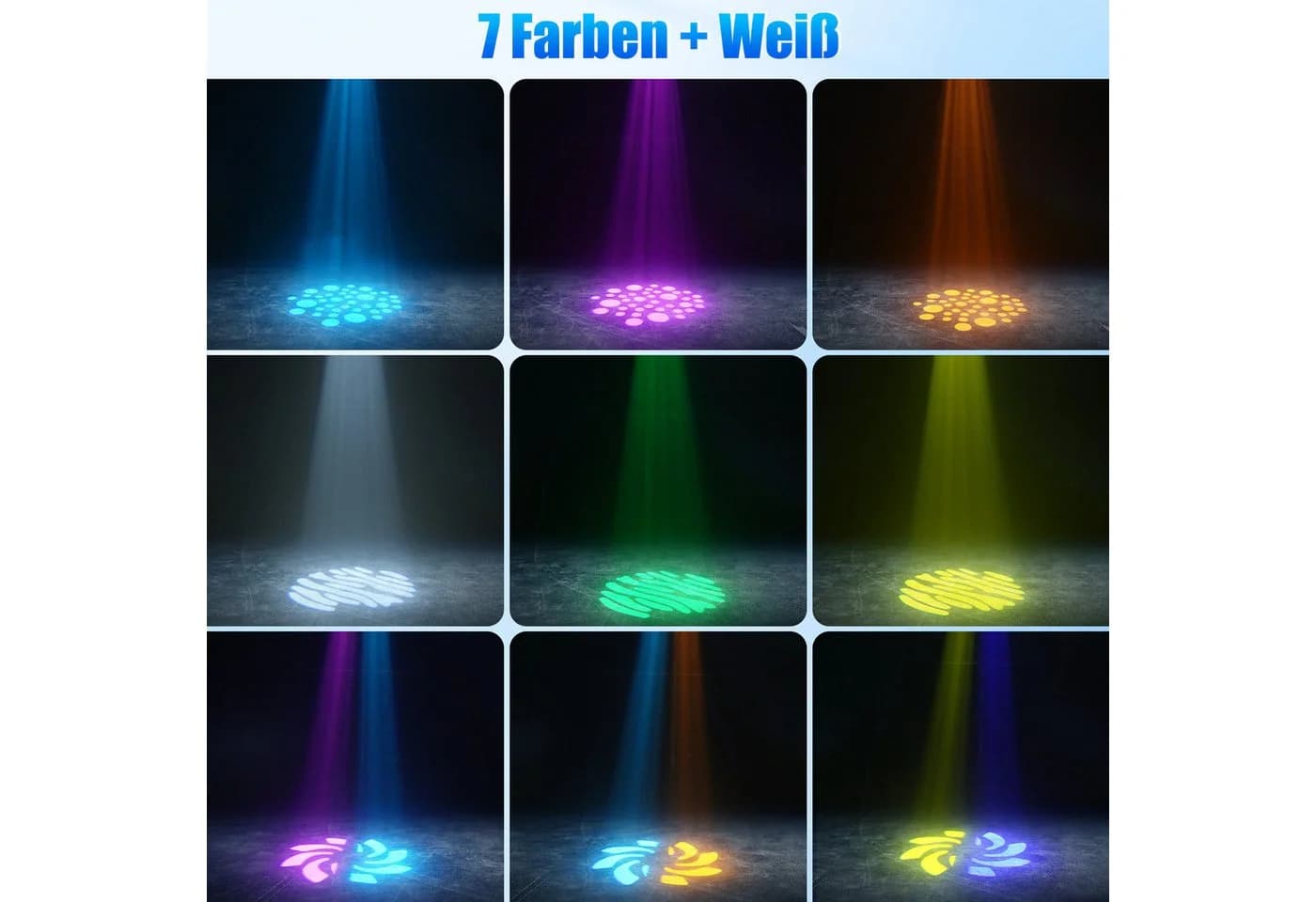 ZonQoonz Discolicht 100W Moving Head Light, Bühnenlicht Gobo Strahl für DJ Party Disco - Bild 3