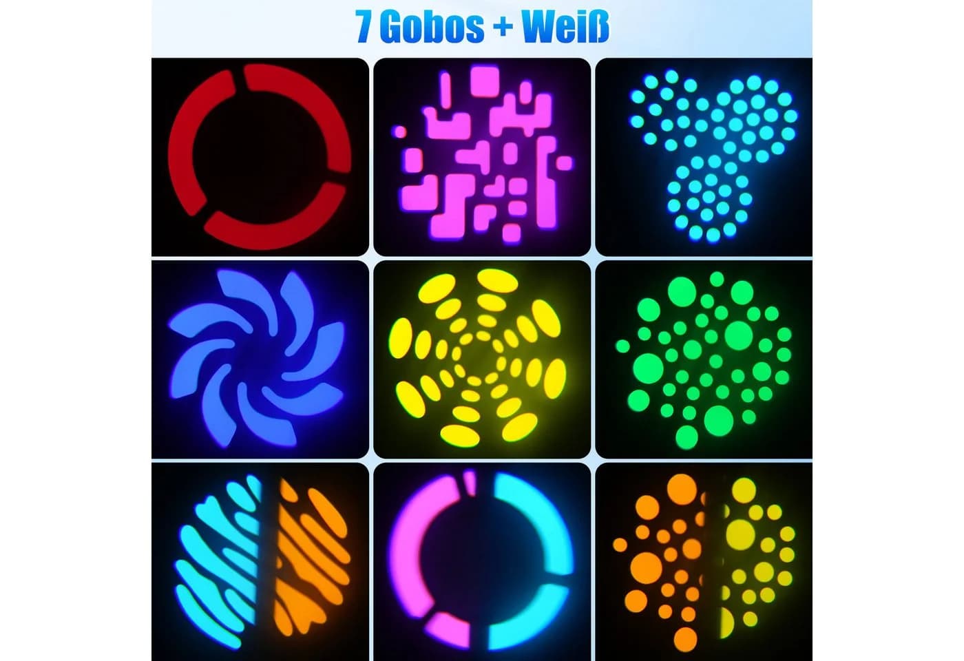 ZonQoonz Discolicht 100W Moving Head Light, Bühnenlicht Gobo Strahl für DJ Party Disco - Bild 4