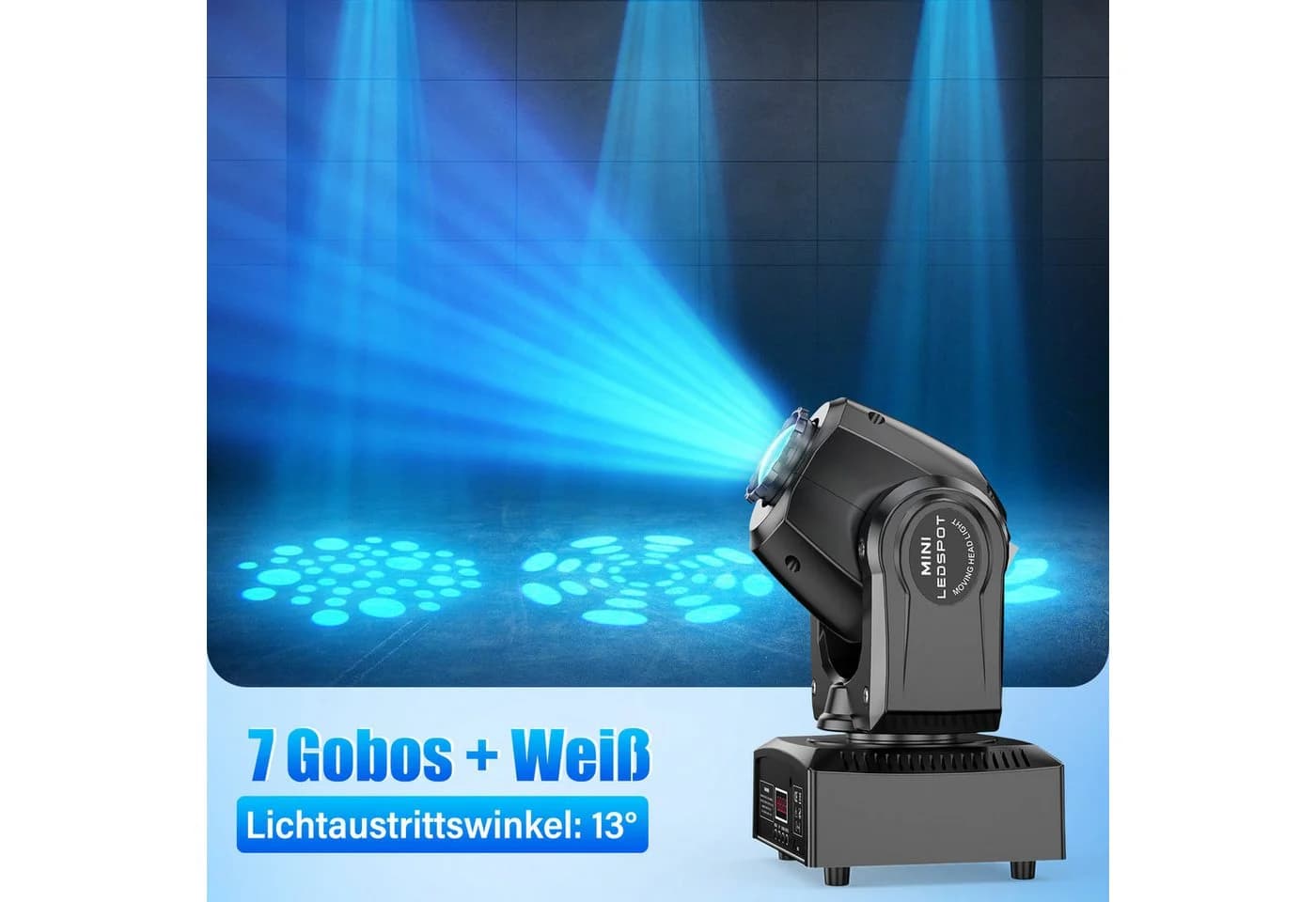 ZonQoonz Discolicht 100W Moving Head Light, Bühnenlicht Gobo Strahl für DJ Party Disco - Bild 5