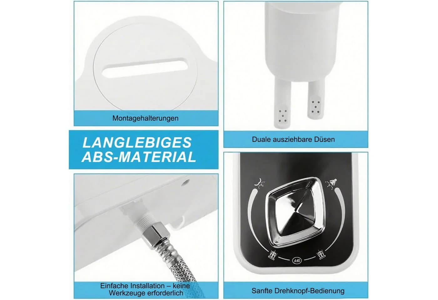 SURFOU Bidetarmatur Bidet Einsatz Weiß - Bild 4