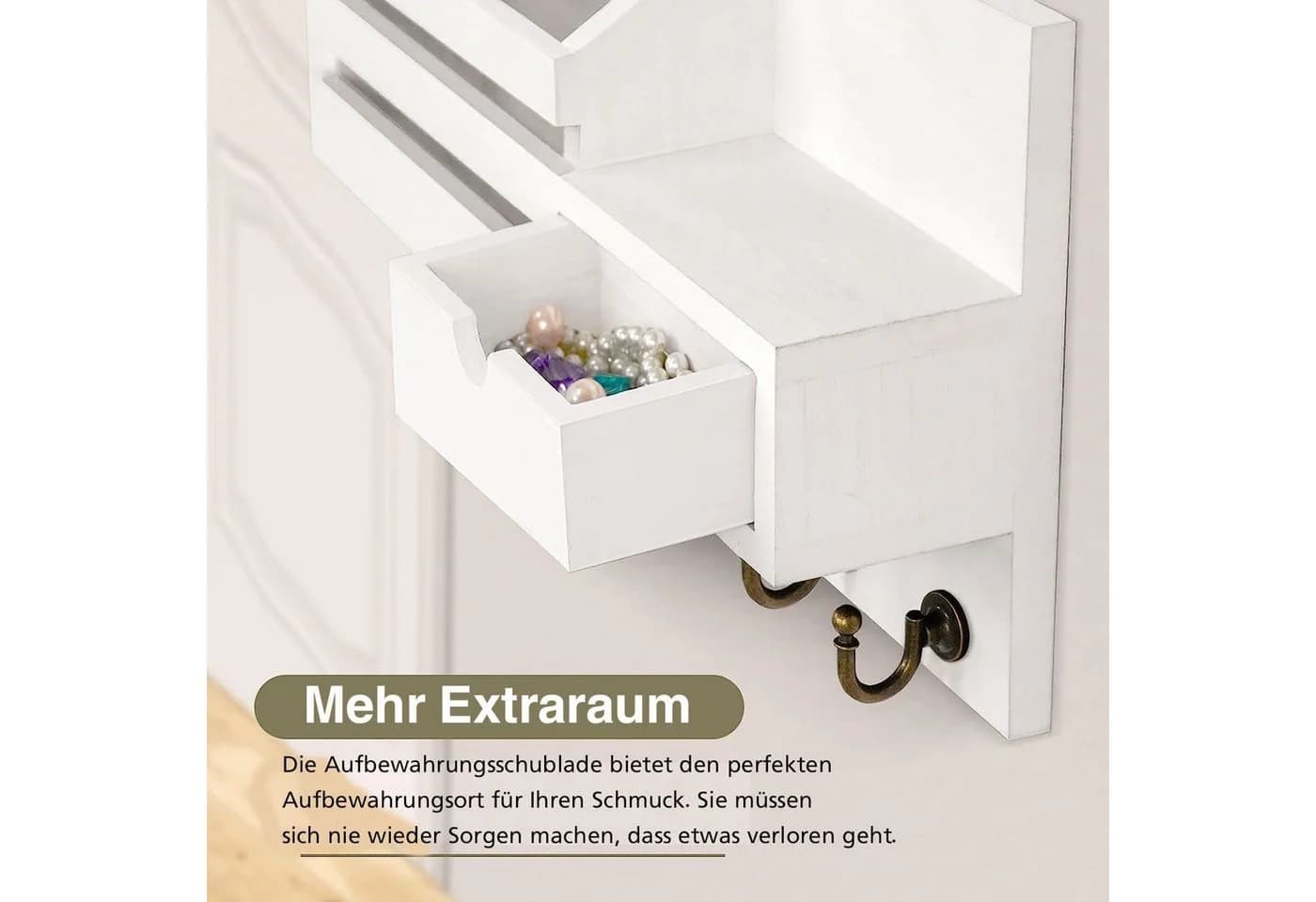 SURFOU Schlüsselbrett Schlüsselhalter Wand Schlüsselbrett Briefhalter mit 6 Schlüsselhaken - Bild 5