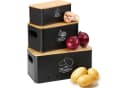 SURFOU Aufbewahrungsbox 3er Set Kartoffel, Zwiebel & Knoblauch Grau Bambus Bild 2