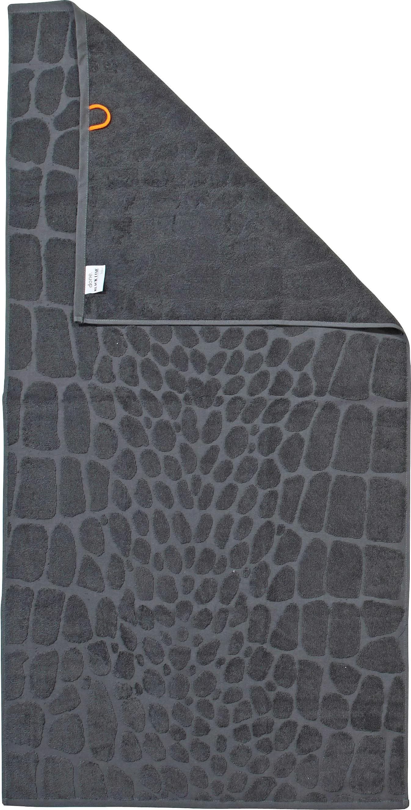 DONE. Croco Duschtuch Anthrazit Walkfrottier 70x140cm