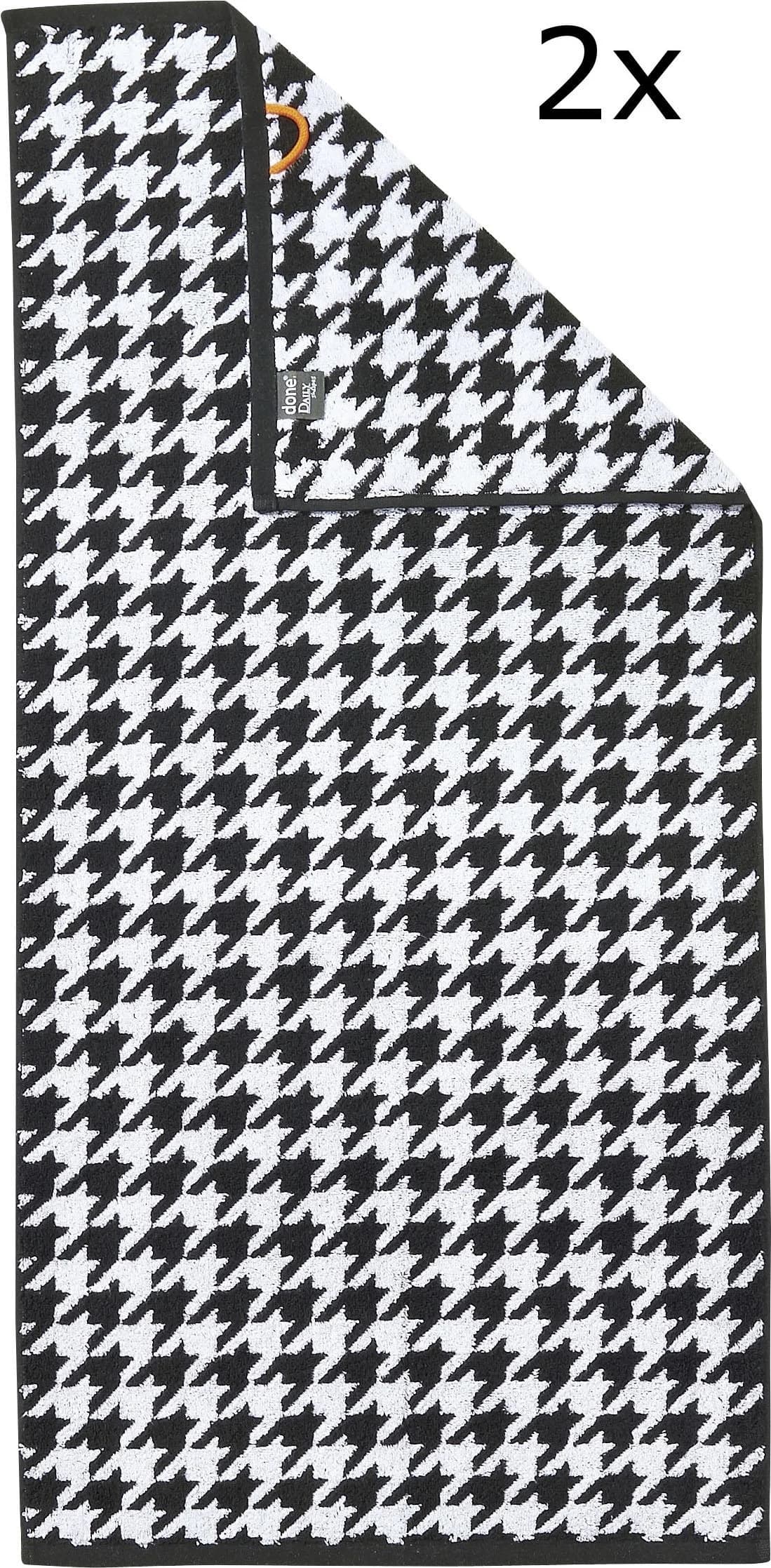 DONE. Handtuch Set Daily Shapes Bird Schwarz Weiß 2-tlg Jacquard - Bild 2