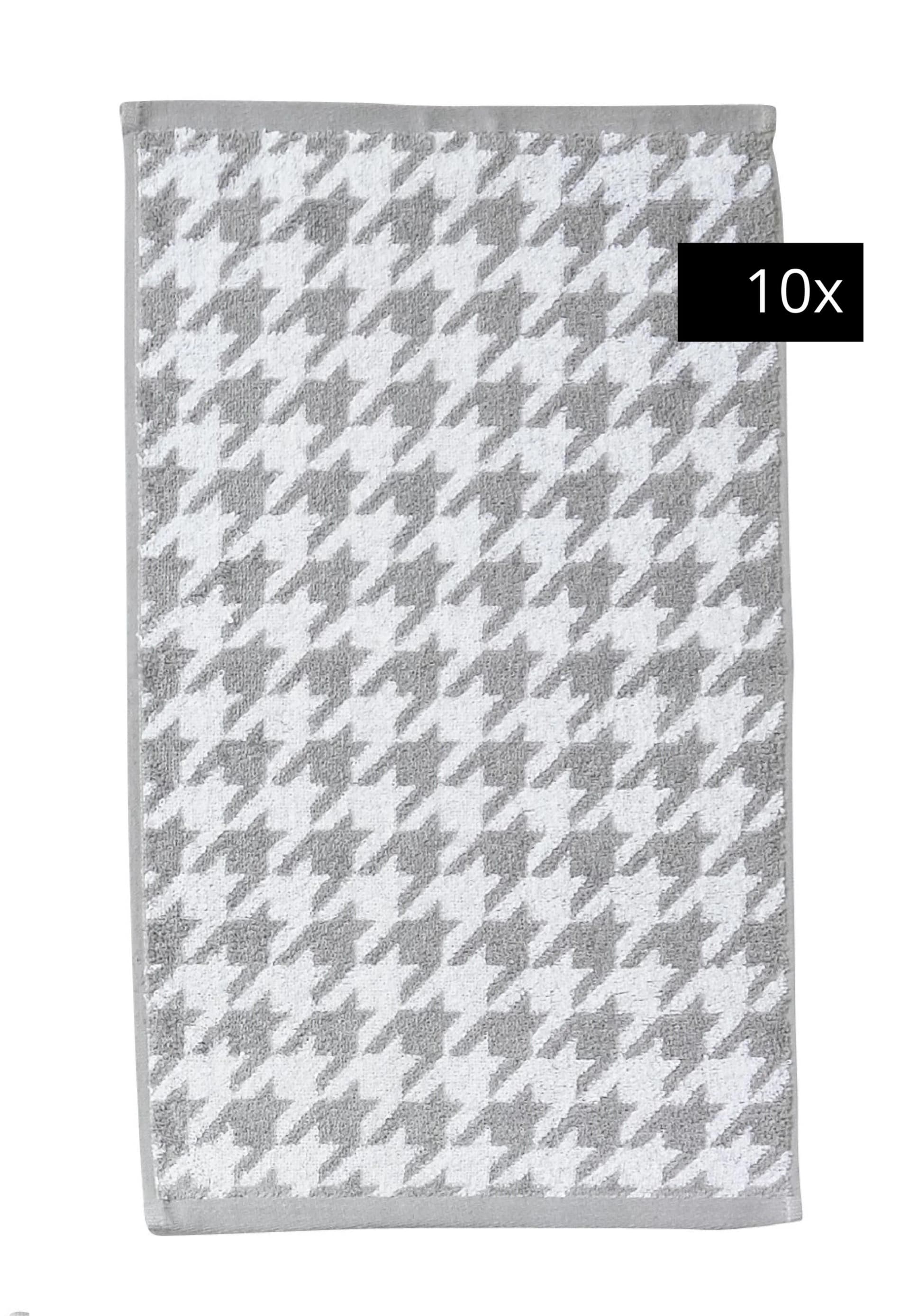 DONE. Gästehandtücher "DAILY SHAPES" Silber Jacquard-Walkfrottier
