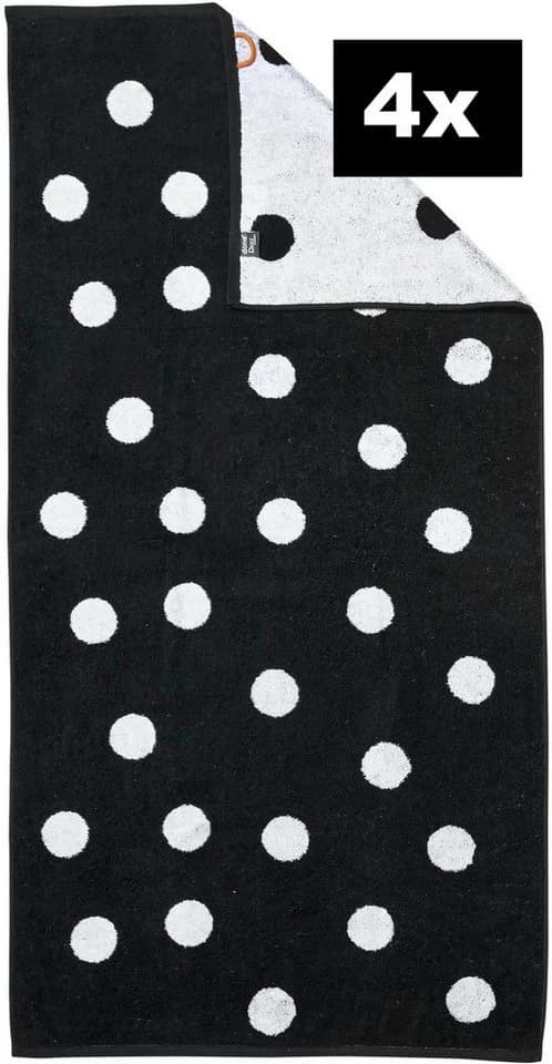 DONE. Duschtücher DAILY SHAPES Schwarz Jacquard-Walkfrottier