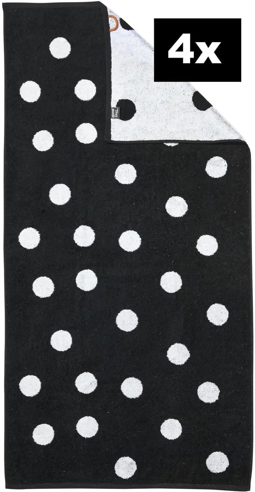 DONE. Duschtücher DAILY SHAPES Schwarz Jacquard-Walkfrottier - Bild 2