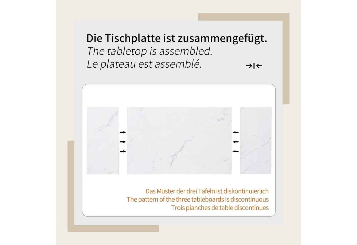 SeedWave Ausziehbarer Esstisch Marmoroptik Modern - Bild 5
