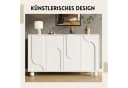 SeedWave Sideboard Modern Grifflos Weiß Bogenförmiges Design Bild 1