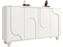 SeedWave Sideboard Modern Grifflos Weiß Bogenförmiges Design Bild 2
