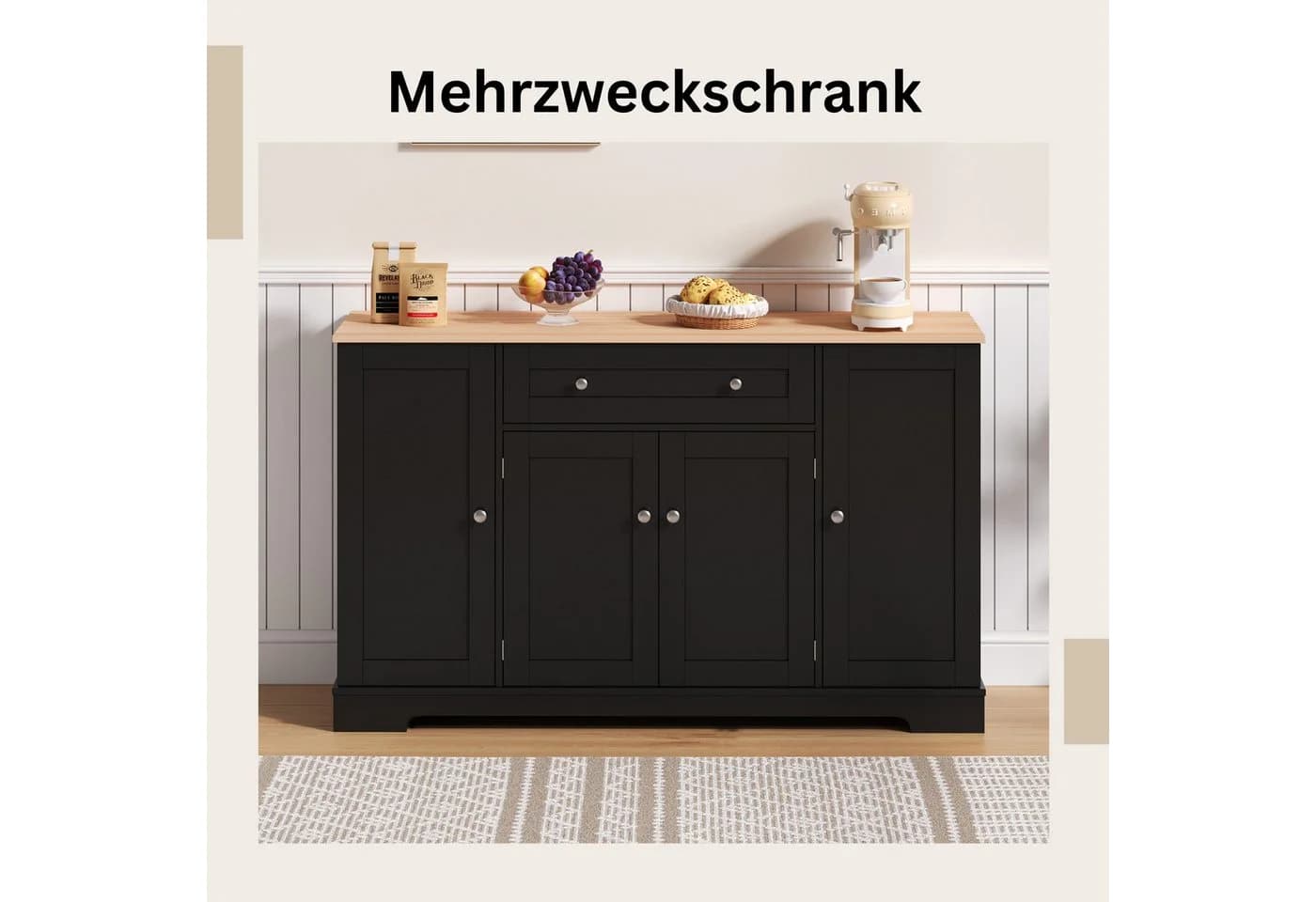 SeedWave Anrichte Modern Küchenbuffet Mehrzweckschrank Beistellschrank