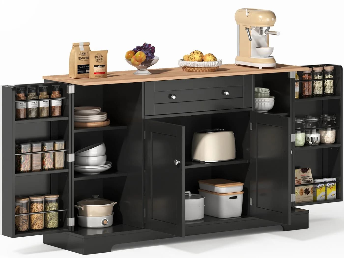 SeedWave Anrichte Modern Küchenbuffet Mehrzweckschrank Beistellschrank - Bild 2