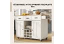 Moderne Kücheninsel aus Holz und Metall in Weiß und Schwarz Bild 1