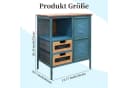G-LEAF Kommode Sideboard Industriestil Retro Metallschrank Holzplatte Blau Bild 1