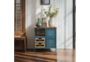 G-LEAF Kommode Sideboard Industriestil Retro Metallschrank Holzplatte Blau Bild 3