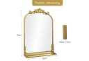G-LEAF Wandspiegel Gold Barock Bogenform mit Ablage Bild 5