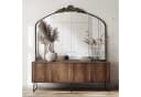 G-LEAF Antiker Spiegel Barockstil Metallrahmen Perlenverzierung 102x76cm Schwarz Bild 1
