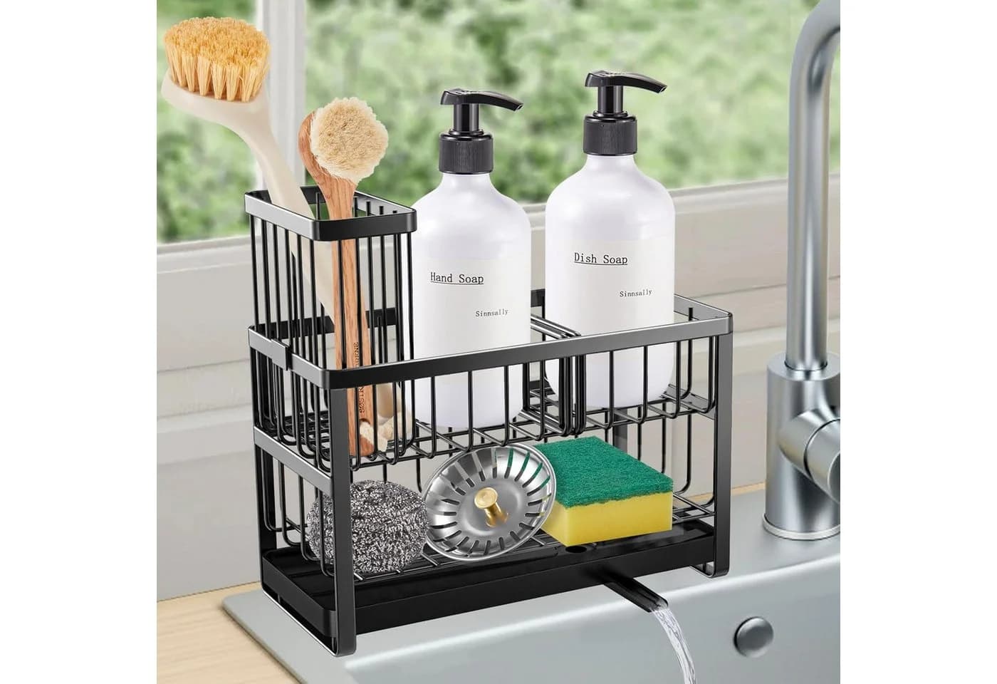 Refined Living Küchenorganizer-Set 2-stufig Schwarz