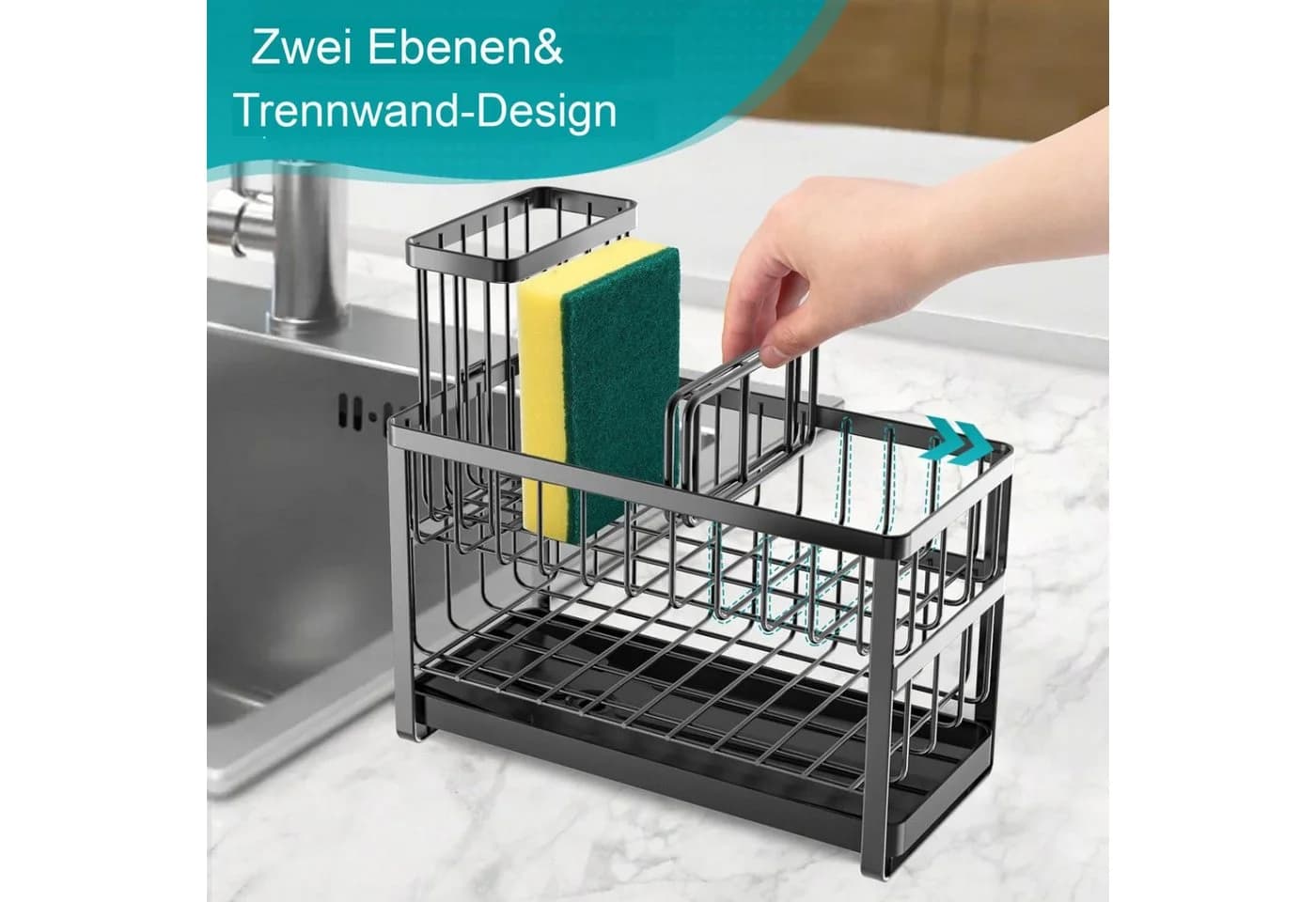 Refined Living Küchenorganizer-Set 2-stufig Schwarz - Bild 5