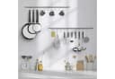 Refined Living Hakenleiste Edelstahl Küchenreling 24 Haken Silber Bild 1