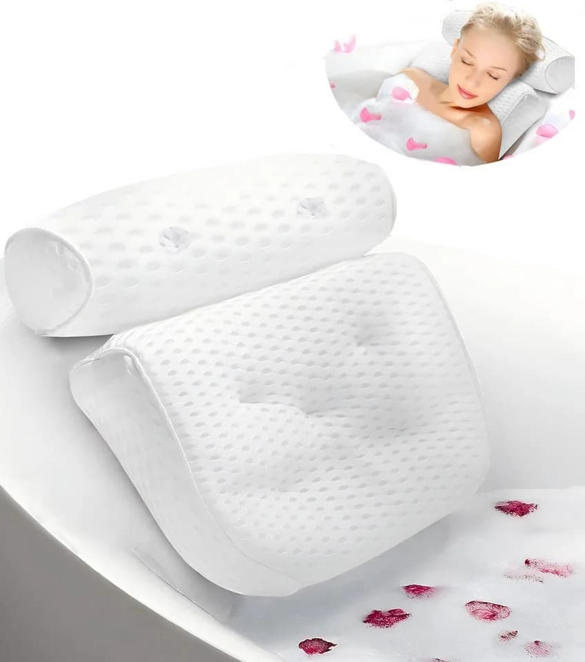 Refined Living Badewannenkissen Weiß 4D-Mesh mit 7 Saugnäpfen - Bild 2
