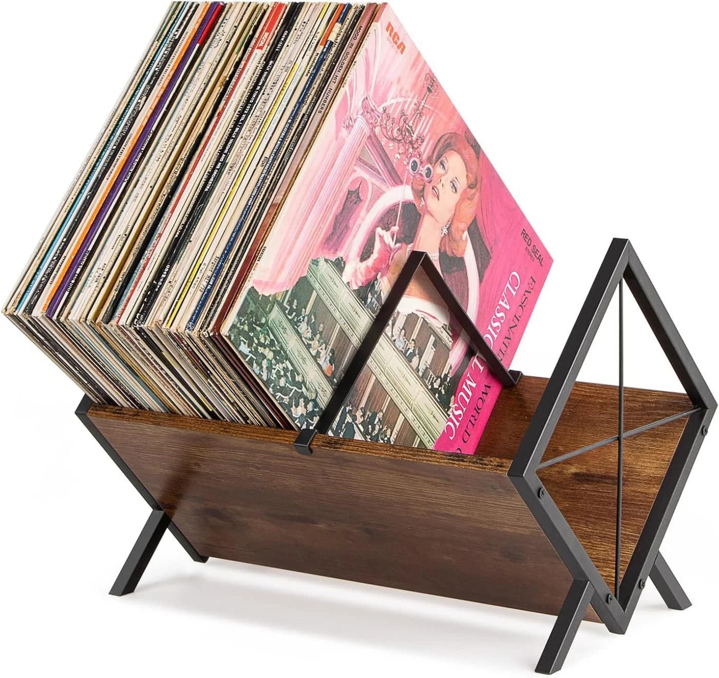 Refined Living Plattenständer Schallplattenregal 80-100 LPs Braun - Bild 2