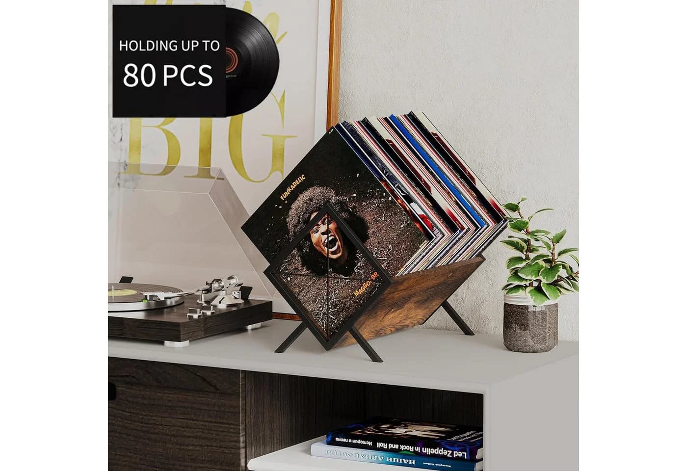 Refined Living Plattenständer Schallplattenregal 80-100 LPs Braun - Bild 3