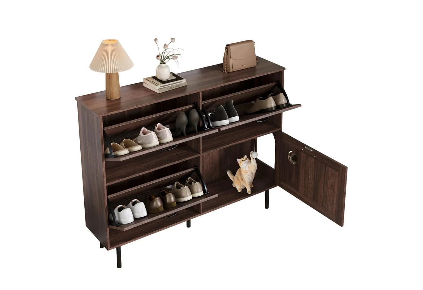 Refined Living Schuhschrank 3 Klappen & 4 Türen Braun - Bild 2