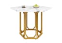 Refined Living Sechseckiger Esstisch Marmor-Optik Gold Metallbeine Bild 2