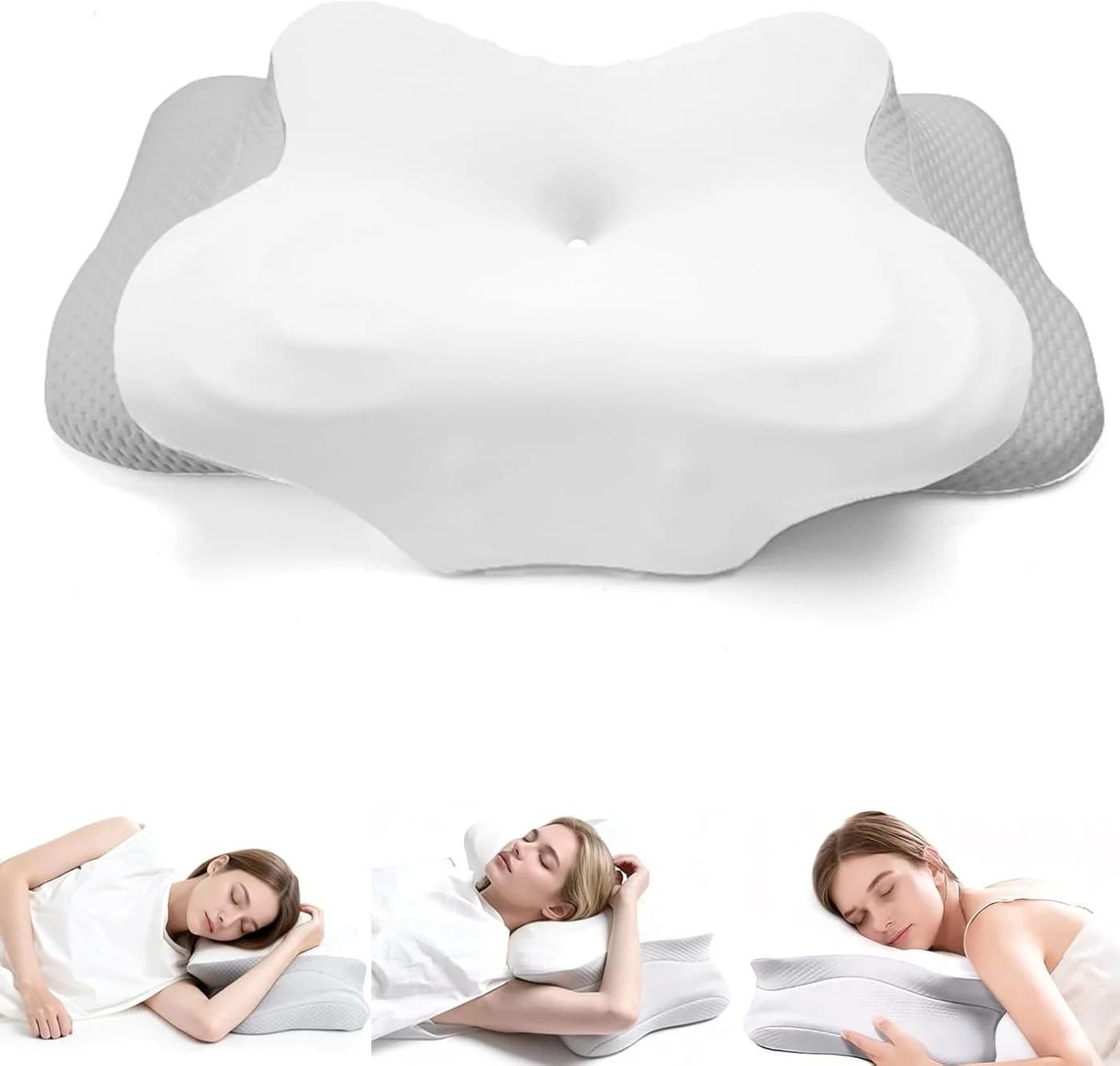 Refined Living Nackenstützkissen Memory-Foam Schmetterlingsform Weiß - Bild 2