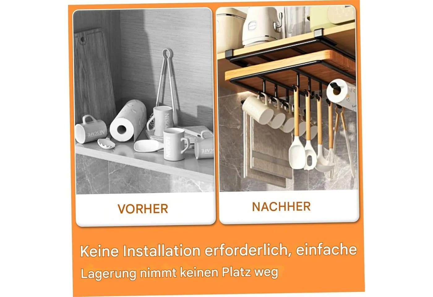 SURFOU Hängekorb Edelstahl Küchenregal Tassenhalter - Bild 4