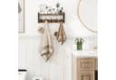 SURFOU Wandgarderobe Holz mit 5 Haken Braun/Schwarz Bild 3