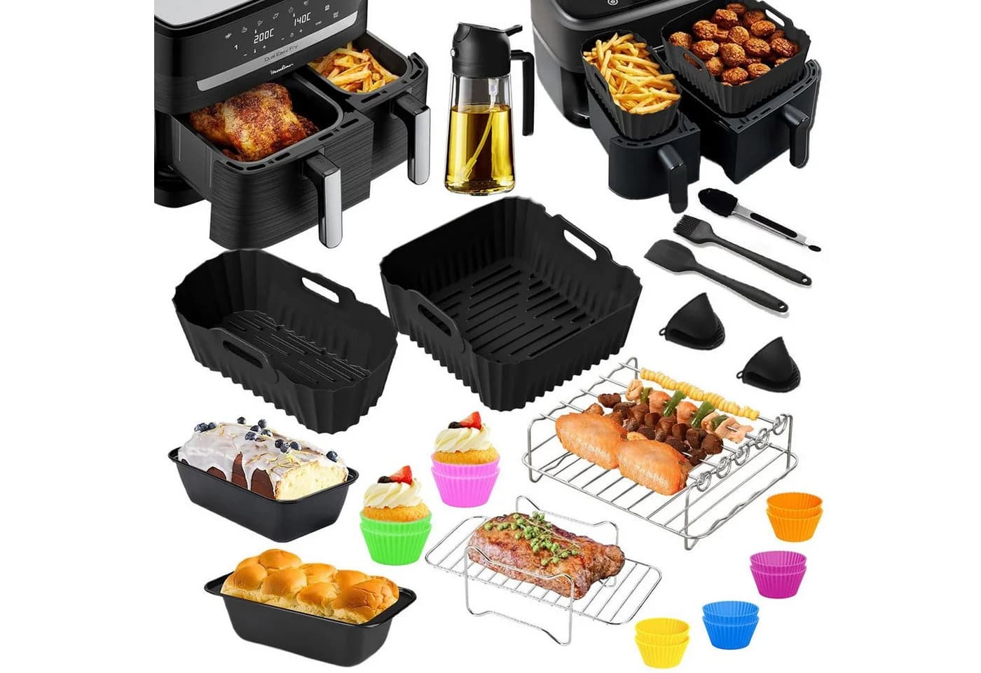 SURFOU 29-tlg Heißluftfritteuse Zubehör Set für Tefal EY9018 - Bild 2