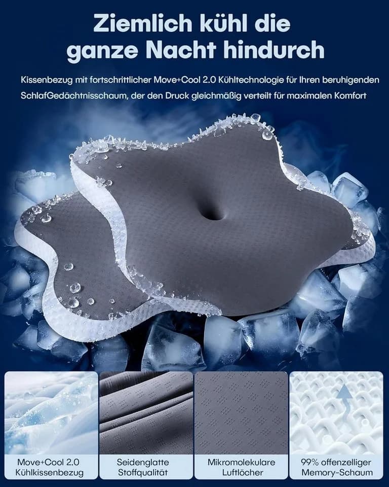 SURFOU Orthopädisches Nackenkissen Memory Foam 2 Höhen - Bild 4