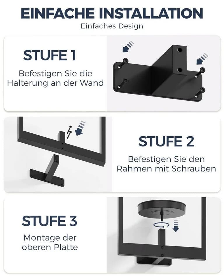 SURFOU Wanddekoobjekt 3er Set Bilderrahmen Metall Pflanzenhalter - Bild 4