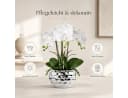 Refined Living Kunstorchidee 44cm Real Touch Weiß/Silber Keramiktopf Bild 1