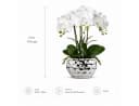 Refined Living Kunstorchidee 44cm Real Touch Weiß/Silber Keramiktopf Bild 5