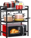 Refined Living Mikrowellenregal Schwarz Ausziehbar 40-64 cm Bild 2