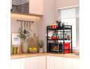 Refined Living Mikrowellenregal Schwarz Ausziehbar 40-64 cm Bild 3