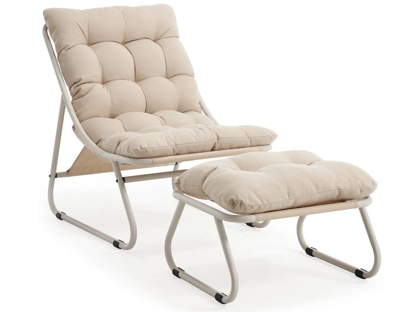SeedWave Loungesessel mit Ottoman Beige Gartenstuhl - Bild 2