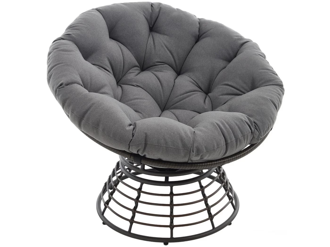 SeedWave Loungesessel Grau 360° Drehbar PE Rattan - Bild 2