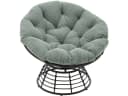 SeedWave Loungesessel Grün 360° Drehbar Papasan-Sessel Stahlgestell Bild 2
