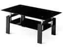 SeedWave Couchtisch Schwarz Glas Metall 2 Ebenen Modern Bild 2