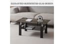 SeedWave Couchtisch Schwarz Glas Metall 2 Ebenen Modern Bild 3