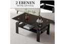 SeedWave Couchtisch Schwarz Glas Metall 2 Ebenen Modern Bild 4