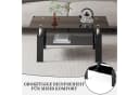 SeedWave Couchtisch Schwarz Glas Metall 2 Ebenen Modern Bild 5